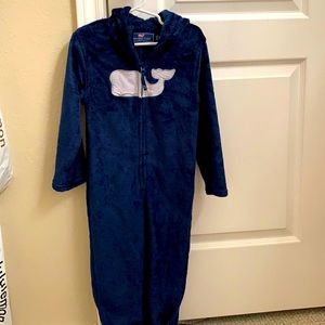 🟢 Vineyard Vines Fuzzy Union Suit PJ Navy one piece